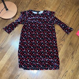 Crewcuts Velvet Cherry dress size 10 EUC